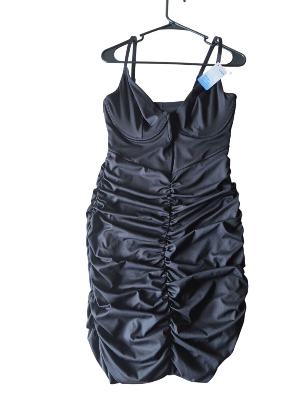 Popilush Womens Black Ruched Bodycon Dress Size Large